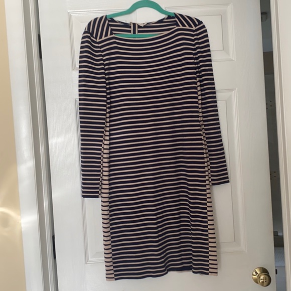 Tory Burch Callen Striped Belted Dress Large Authentic - Picture 2 of 6